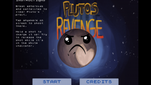 Écran-titre du jeu sur la revanche de Pluton